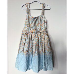 Peter Som-  Blue Floral Belted Dress